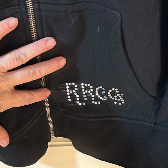 Rock & Roll Cowgirl Full Zip-Up Bling Hoodie – Black – Size XXL (2X) - Picture 2 of 8